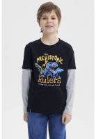 Polera Niño Básica Print Negro - ll