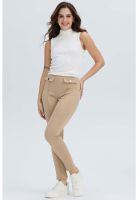 Calza Mujer Pretina Elasticada Beige