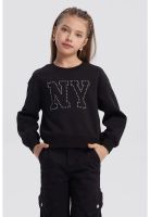 Polerón Niña Strass Negro