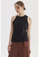 Peto Mujer Aplicación Metálica Negro