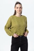 Sweater Mujer Calado Verde Agua