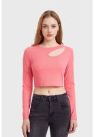 Polera Mujer Cut Out Coral