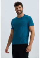 Polera Hombre Básica Con Bolsillo Petróleo