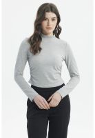 Polera Mujer Juvenil Gris Melange
