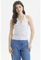 Polera Mujer Ajustado Halter Blanco