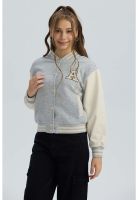 Chaqueta Niña Bomber Gris Melange