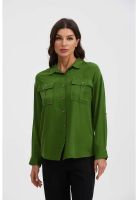 Blusa Mujer Manga Roll Up Verde