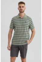 Polera Hombre Cuello Camisero Verde