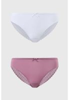 Calzón Mujer Bipack Encaje Rosa