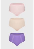 Calzón Mujer Tripack Tiro Alto Morado