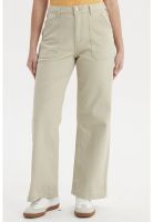 Jeans Mujer Calce Recto Bolsillo Caqui