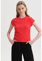 Polera Mujer Cropped Rojo