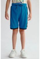 Bermuda Niño Print Azul Petróleo