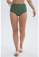 Traje De Baño Mujer Tiro Alto Con Abertura Verde