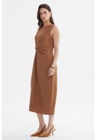 Vestido Mujer Falda Midi Café