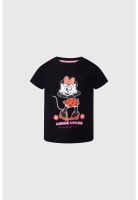 Polera Niña Rayas Minnie Negro