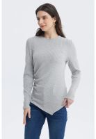 Polera Mujer Ajustado Gris Melange