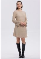 Vestido Mujer Flare Corto Beige