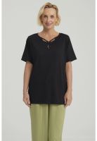 Polera Mujer Lisa Apertura Negro