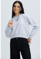 Polerón Mujer Strass Gris Melange