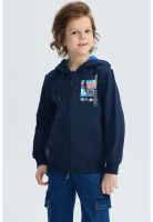 Polerón Niño Print Posicional Azul Oscuro