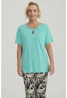 Polera Mujer Lisa Apertura Turquesa - ll