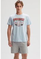 Polera Hombre Print Posicional Celeste