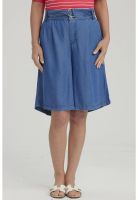 Bermuda Mujer Tencel Tiro Alto Azul