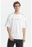 Polera Hombre Oversize Doble Línea Blanco