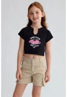 Polera Niña Print Negro- ll