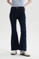 Jeans Mujer Flare Azul Oscuro