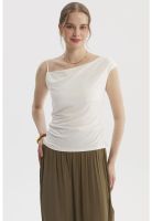 Polera Mujer Pabilo Escote Asimétrico Crudo