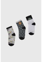 Calcetín Niño Tripack Negro