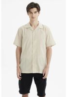 Camisa Hombre Slim Cuello Camisero Beige