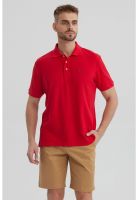 Polera Hombre Pique Básica Lisa Rojo - lll