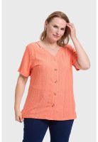 Polera Mujer Abotonada Damasco