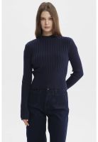 Sweater Mujer Slim Tejido Azul Oscuro