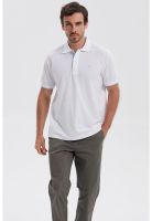 Polera Hombre Piqué Básica Lisa Blanco - lll