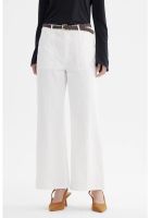 Pantalón Mujer Gabardina Con Cinturón Crudo