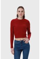Sweater Mujer Detalle Rojo