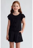 Polera Niña Con Lazos Negro