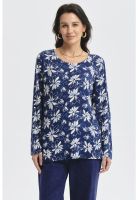 Polera Mujer Roll Up Print Azul