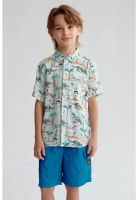 Camisa Niño Guayabera Aqua - ll