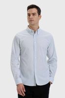 Camisa Hombre Slim Fit Rayas Verde