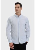 Camisa Hombre Slim Fit Rayas Verde