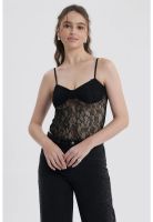 Polera Mujer Body Encaje Negro
