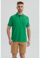 Polera Hombre Piqué Básica Lisa Verde - lll