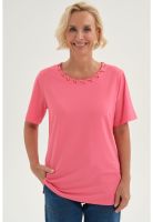 Polera Mujer Detalle Cuello Coral