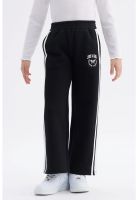 Pantalón Buzo Niña Wide Leg Negro