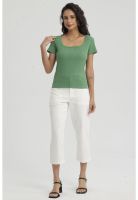 Polera Mujer Escote Cuadrado Turquesa